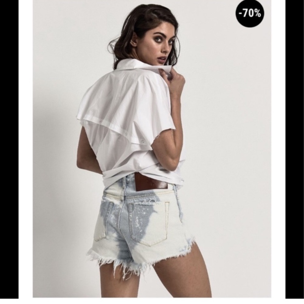 One Teaspoon Bonita Sea Drifter High Waist Frayed Denim Cut Off Shorts 26